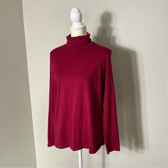 J.Jill Pure Jill Relaxed Basic Turtleneck In Maroon/Red Women's Size Small - Picture 9 of 15